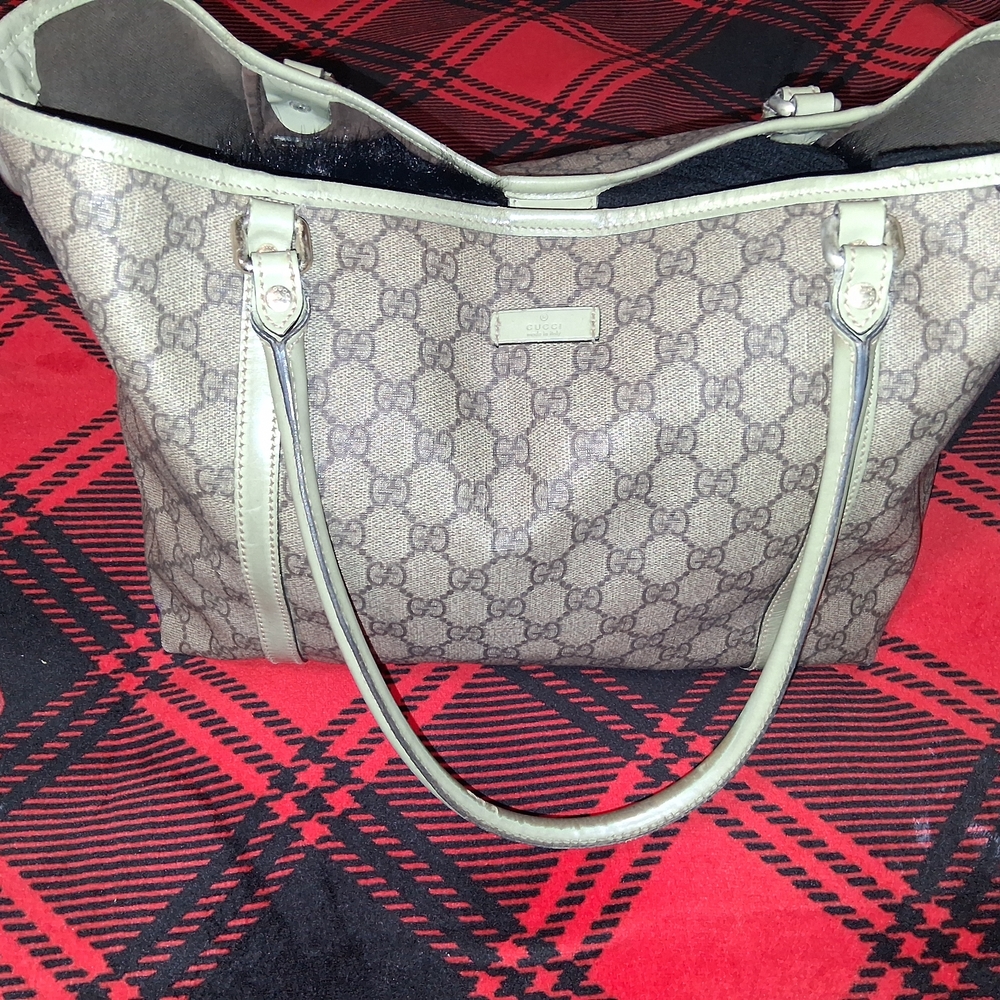 Gucci Beige and Brown Monogram Tote